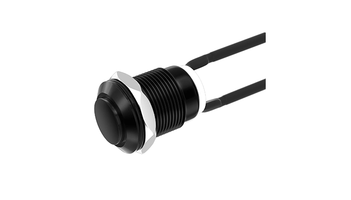 3A 250V AC 5A12V DC High Round Black Momentary Push Button Switch